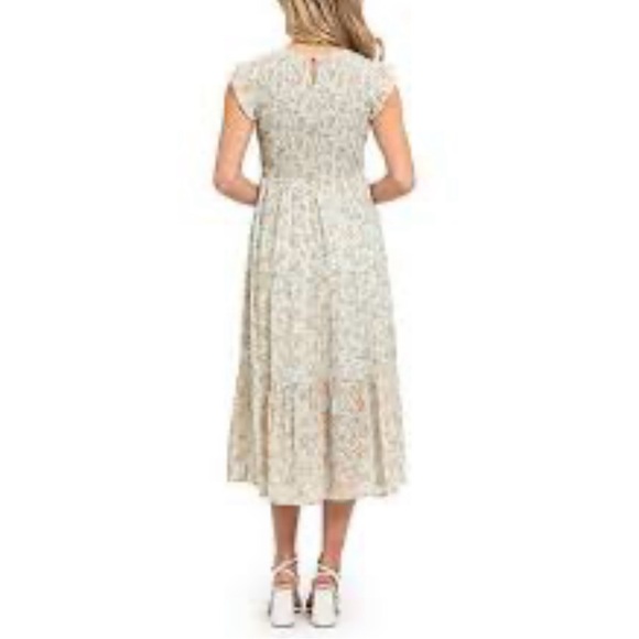 August Sky Dresses & Skirts - Floral Cream Midi Dress